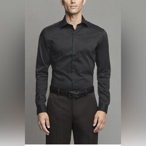 Van Heusen flex Classic Black Dress Shirt 34/35